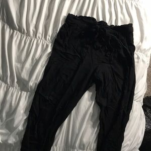 Black paper bag joggers medium